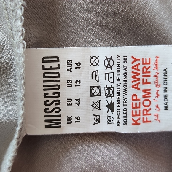 MISSGUIDED Gray Tie Back Mini Dress - Picture 8 of 9